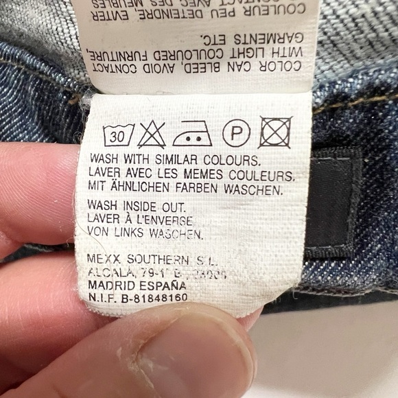 Mexx Womens 90s Y2K Red Zipper Detailed Dark Wash Denim Pleated Mini Skirt - Picture 10 of 10